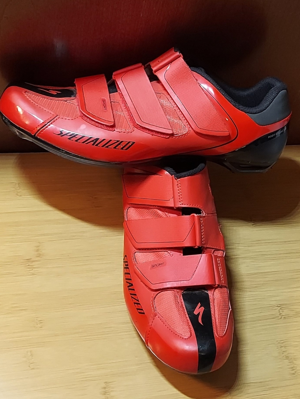 Specialized Sport Rd Men's Red & Black Body Geometry Cycling Shoes Size 12.25